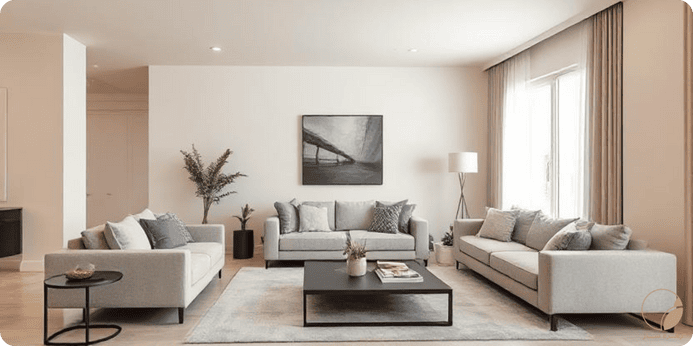 رنگ کرم با چه رنگی ست میشه در دکوراسیون: خاکستری