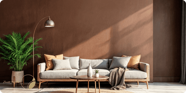 دکوراسیون با رنگ قهوه ای